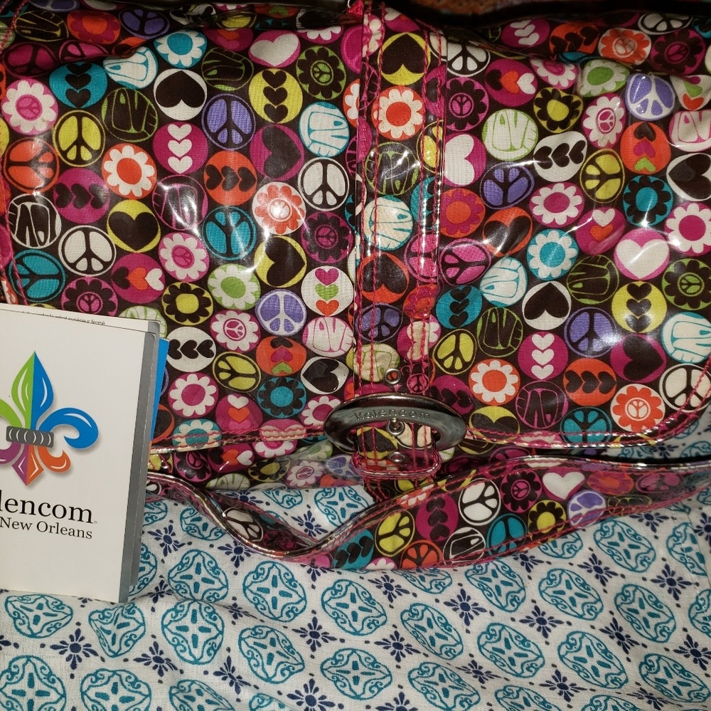 New with tags peace sign diaper bag set